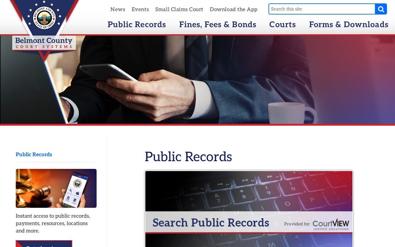 Belmont County case lookup County Courts public records source