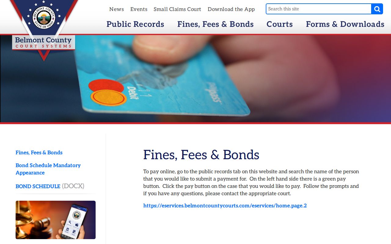 Belmont County traffic tickets County Courts payment source