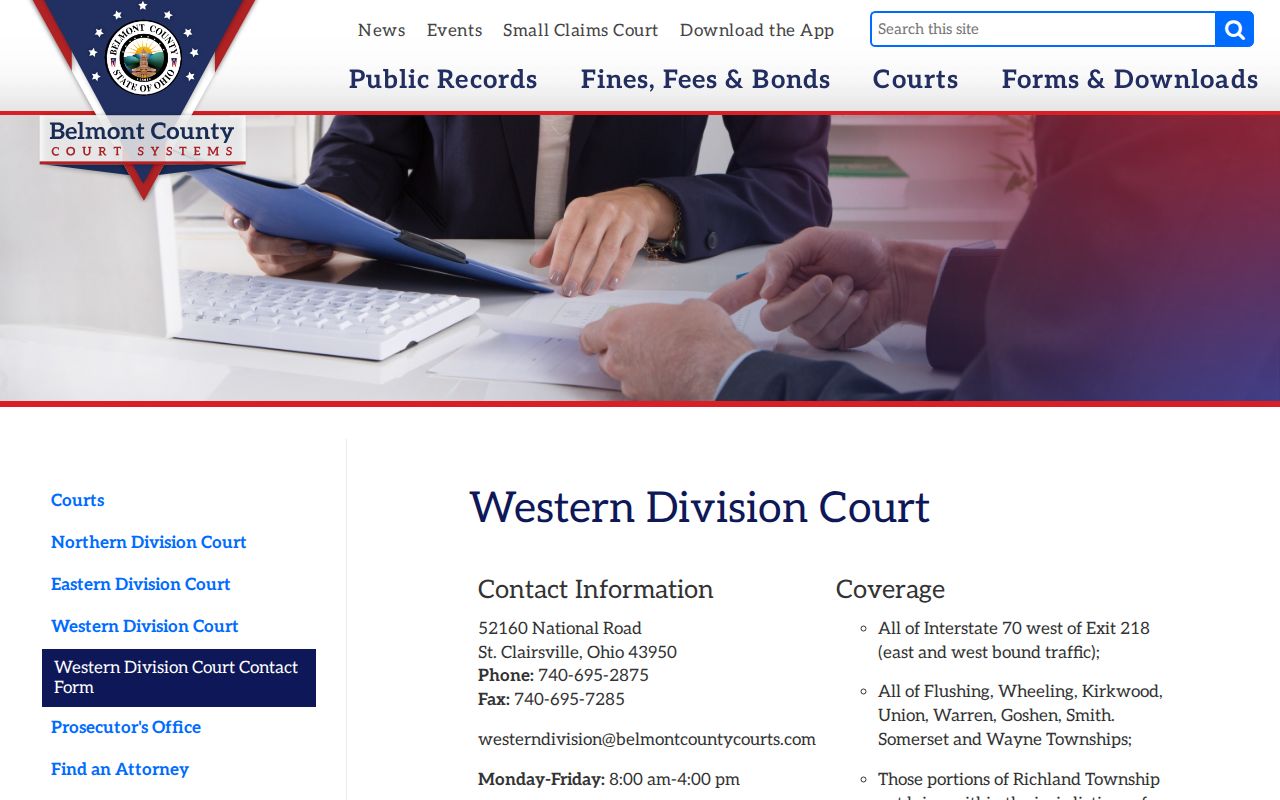 St. Clairsville court docket routing to Belmont County Western Division
